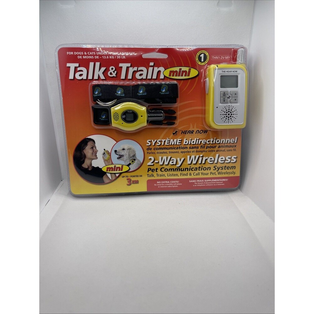 Hear Now Talk & Train Mini Dog Collar THN1-2V-MY 2 Way Wireless 2 Miles 30 lb D4
